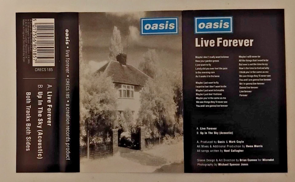 OASIS - Live Forever 1994 Creation CRECS 185 Cassette single - Image 2 of 3