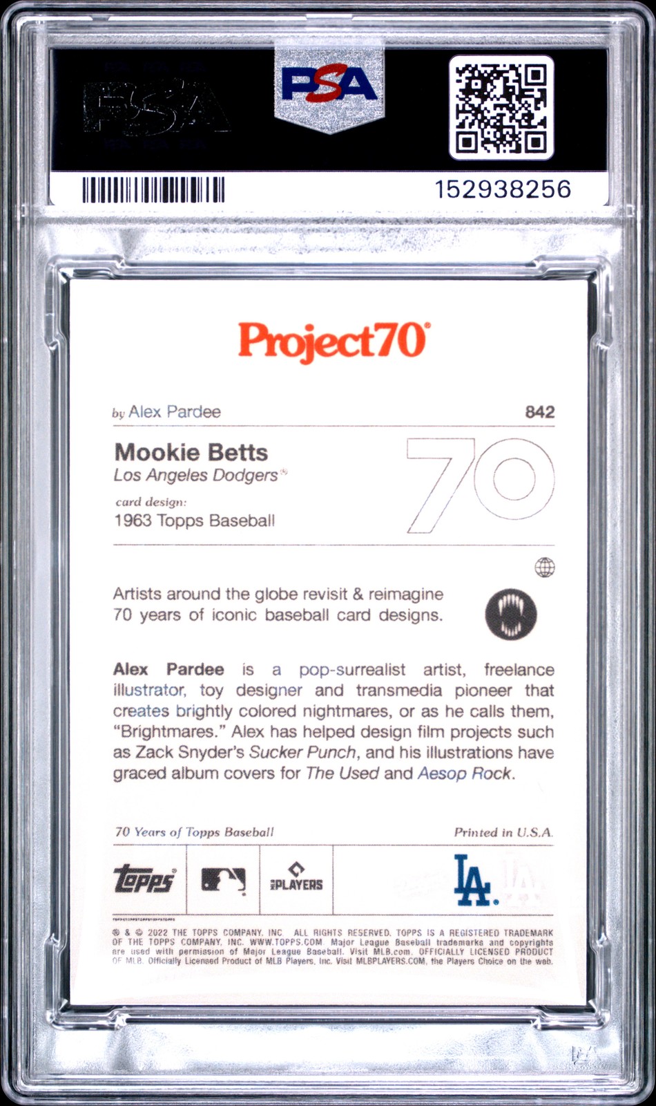 2022 TOPPS PROJECT70 #842 MOOKIE BETTS ROOKIE RC PSA 8 view 2