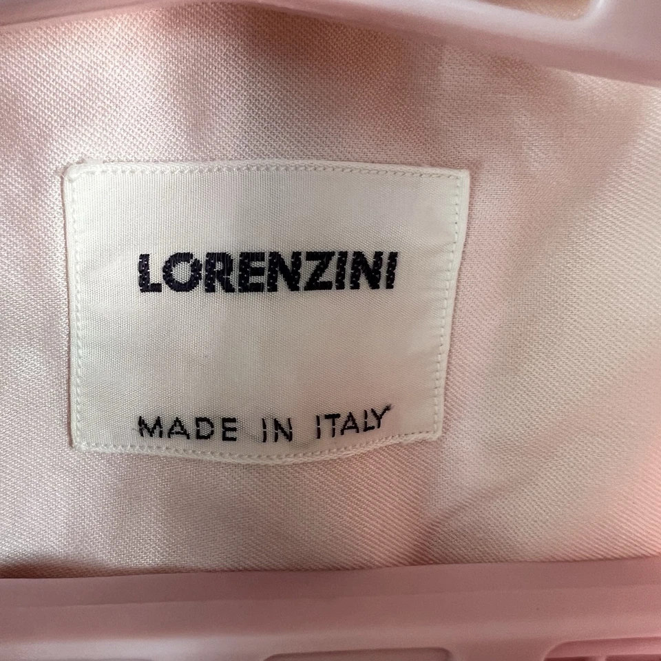 Camisa Lorenzini Italiana Algodón Abotonada Hombre Talla 16 Rosa Manga Larga Foto 4 de 4