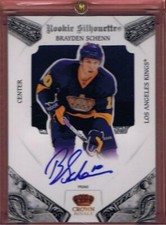 2010-11 CROWN ROYALE BRAYDEN SCHENN ROOKIE SILHOUETTE AUTO RC 88/99 3CL 10-11