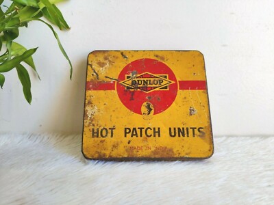 1930er Vintage Dunlop Hot Patch Einheiten Werbung Blechdose Automobile TB577