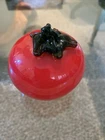 Art Glass Tomato Paperweight Vegetable Blown Murano Style Vintage