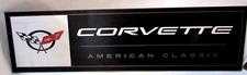 Corvette 8x28 inch 2020 GM Open Road Black Hardboard Sign in Excellent Condition