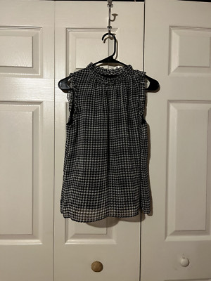 White House Black Market Women's Houndstooth Shell ~ SMALL PETITE ~ Brand New