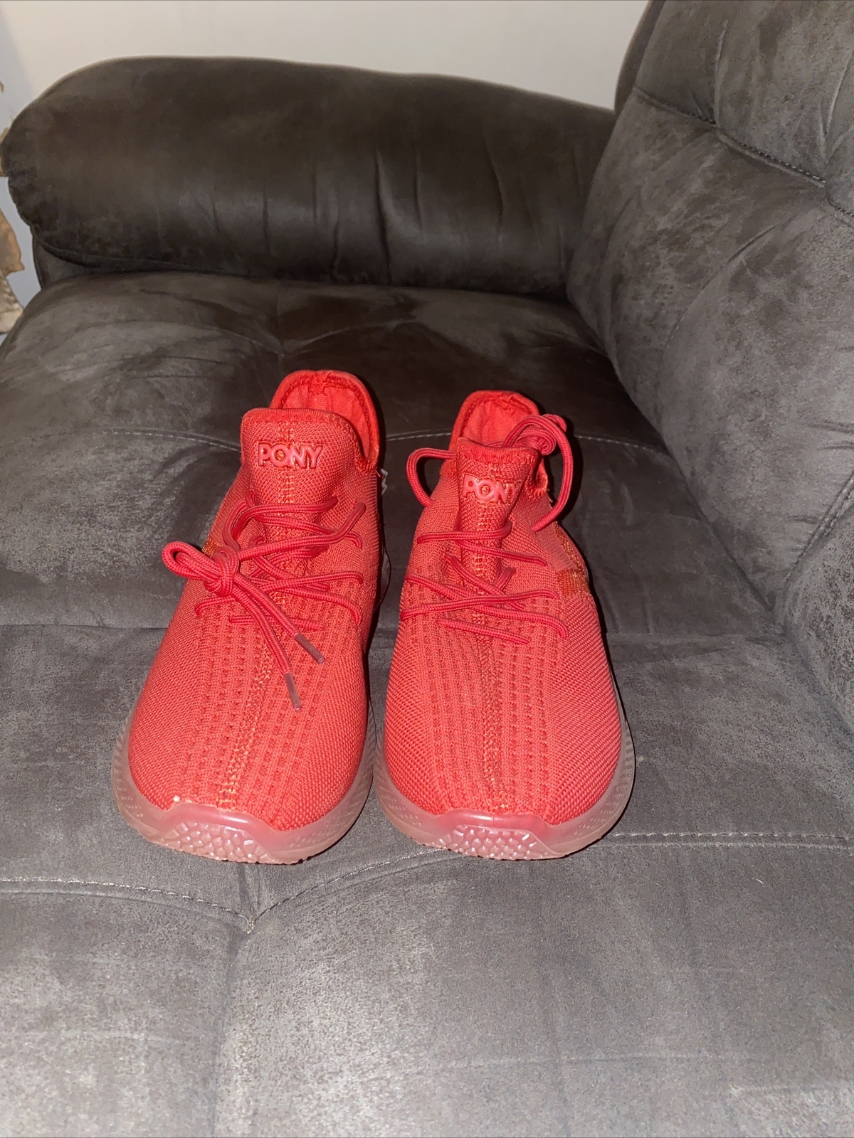 Scarpe da corsa da atleta rosse stringate Pony PP1 da uomo taglia 9