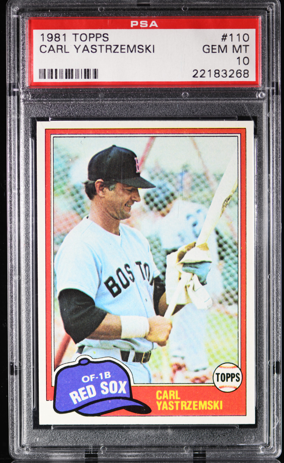 1981 Topps Carl Yastrzemski #110 PSA 10 Gem Mint HOF Boston Red Sox TOP POP
