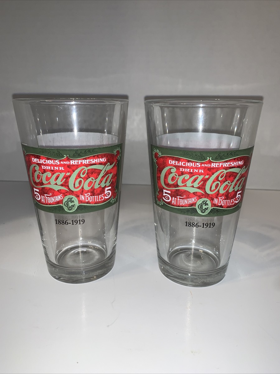 Delicious And Refreshing Drink” Vintage Coca-Cola 16 oz Glass 1886