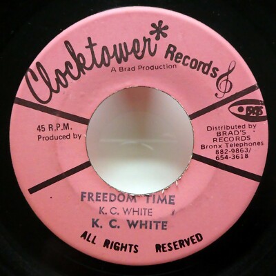 K.C. WHITE 45 RPM 7'' Freedom Time / Deepest Episode CLOCKTOWER Reggae VG++