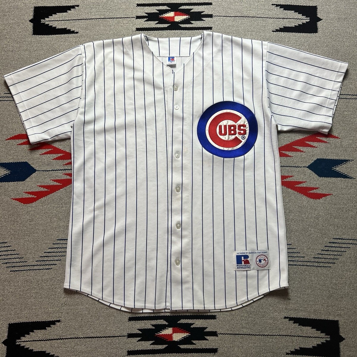 Vintage 90s Russell Athletic Chicago Cubs Pinstripe MLB Jersey