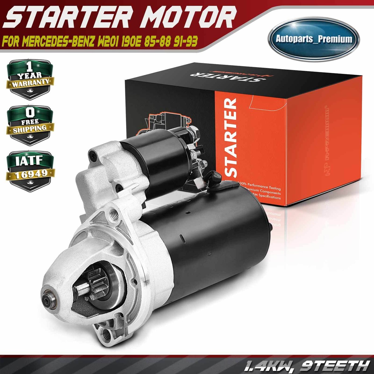 Mベンツ190E-16Vコスワースエンジン用スーパーオルターネーター100A Starter Motor for Mercedes-Benz 190E W201 85-88 91-93 L4 2.3L 1.4
