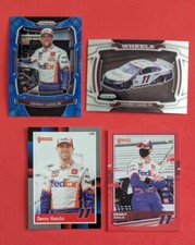 Denny Hamlin 2021 Prizm Donruss 4 Card Lot Red /299 Blue Wave Prizm NASCAR