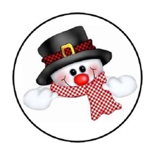 48 Snowman Scarf ENVELOPE SEALS LABELS STICKERS 1.2" ROUND