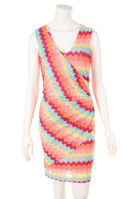 ana alcazar Dress Wrap Effect Zig Zag Pattern D 36 multicolor