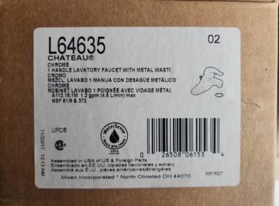 Moen Chateau Einhand-Waschbeckenarmatur Chrom – 4 Zoll Centerset, Mit Metallabfluss