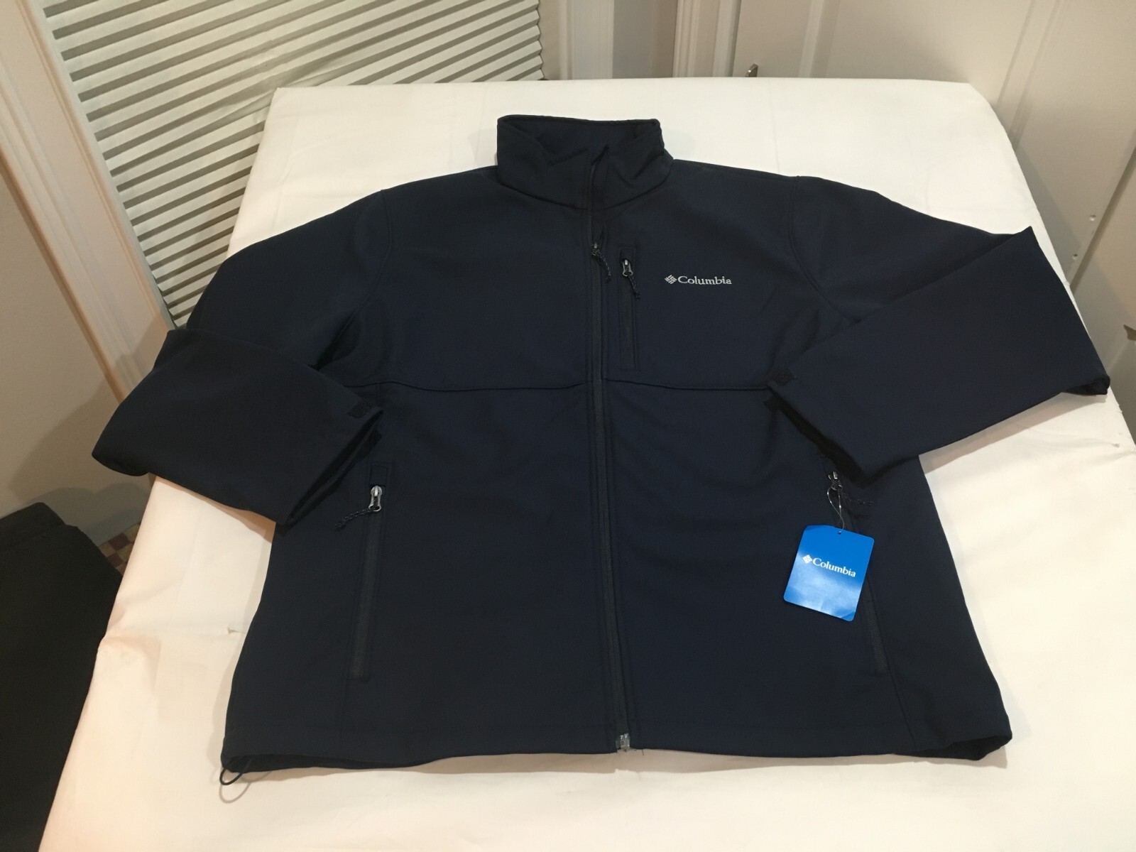 NWT $110.00 Columbia Mens Ascender Softshell Jacket Navy Blue B&T Size 6X