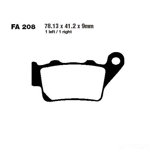 Bremsbelag Bremsbeläge EBC FA208R hinten für Husqvarna SM 125 S Bj. 2001-2010 - Bild 1 von 1