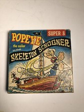 VINTAGE POPEYE The Sailor SKELETON SCHOONER SUPER 8 FILM 574 Black And White