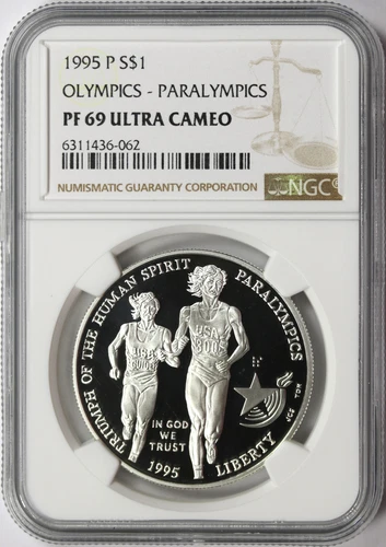 1995-P $1 Olympics Paralympics Commemorative Silver Dollar NGC PF69UCAM