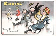 CPA ILLUSTRATEUR / RINKING / PATINAGE / PATIN A ROULETTE N°4