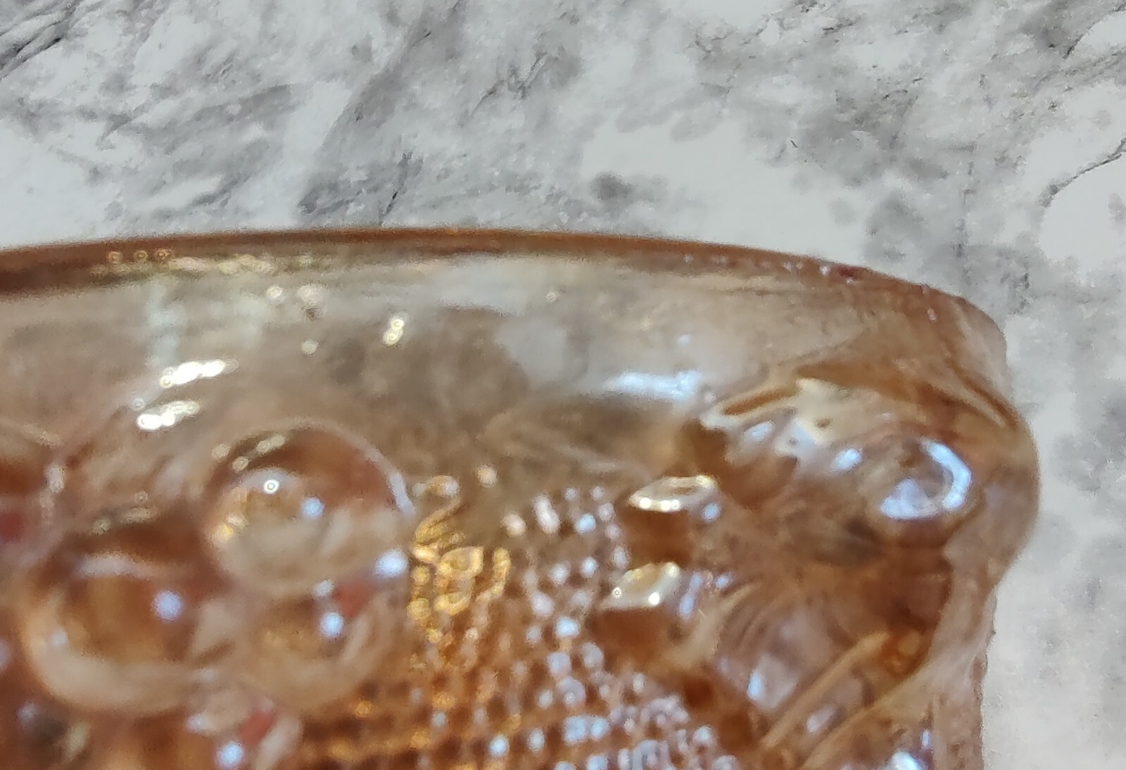 Jeannette Candy Dish With Lid Grape Vine Orange Marigold Stippled 1950s - 60s