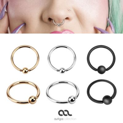 Klemmring BCR Septum Piercing Captive Ring Lippe Ohr Augenbrauen Nase Brustwarze