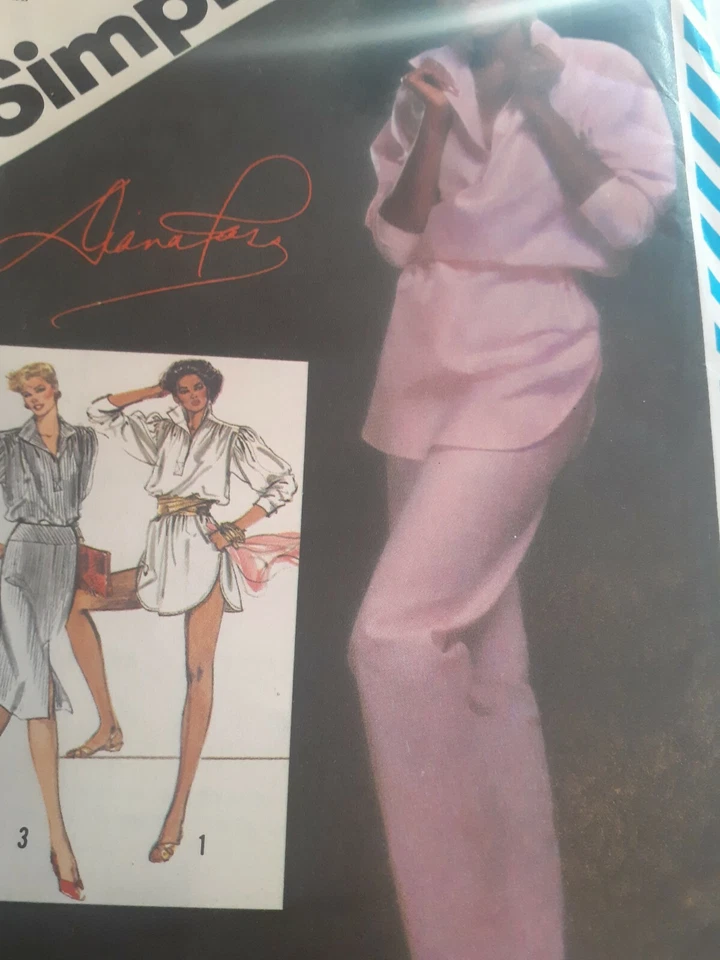 Pants Skirt Loose Top Tunic 6 8 Simplicity 5875 Sewing Pattern Diana Ross VTG UC - Image 2 of 4