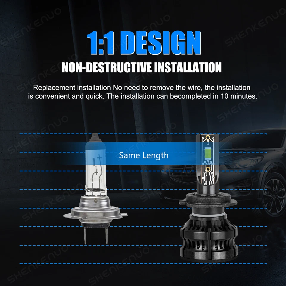 Combo faros LED bombillas de haz alto bajo para Mercedes-Benz ML250 2015 6000K Foto 3 de 4