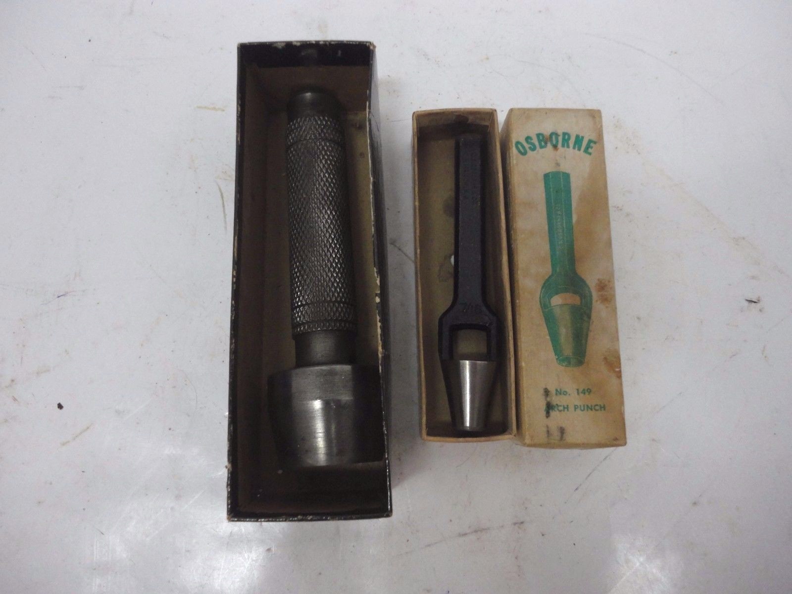 2 Leather Craft Punch Tools Osborne 149 Arch Punch 7/16" / Box & 1 1/4