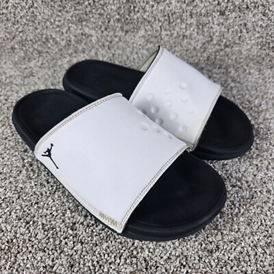 Nike Jordan Play Slides White Black Mens 11 DC9835-100