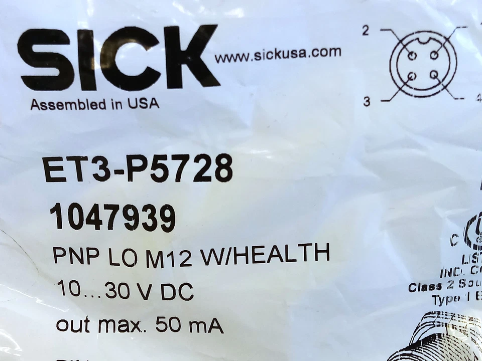 SICK ET3-P5728 1047939 10-30VDC Photoelectric Proximity Sensor - Image 2 of 4