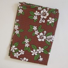 Hawaiian Brown Woven Hibiscus Print Fabric 3 Yards x 45 Inches Cotton Blend