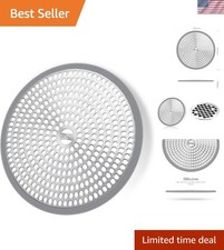 Elegant Stainless Steel Shower Drain Hair Catcher with Silicone Edge, 4.7"