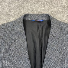 Pendleton Sport Coat Blazer Jacket 42R Gray Herringbone Virgin Wool Tweed