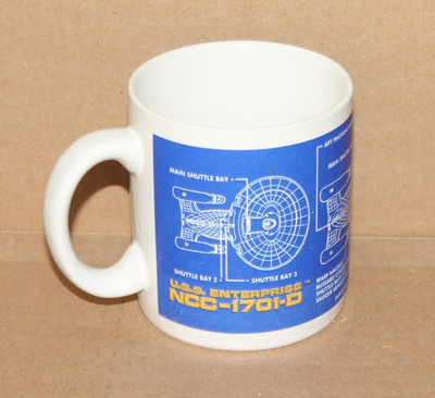 Star Trek The Next Generation USS Enterprise Blueprint Pfaltzgraff Mug 1994 tng