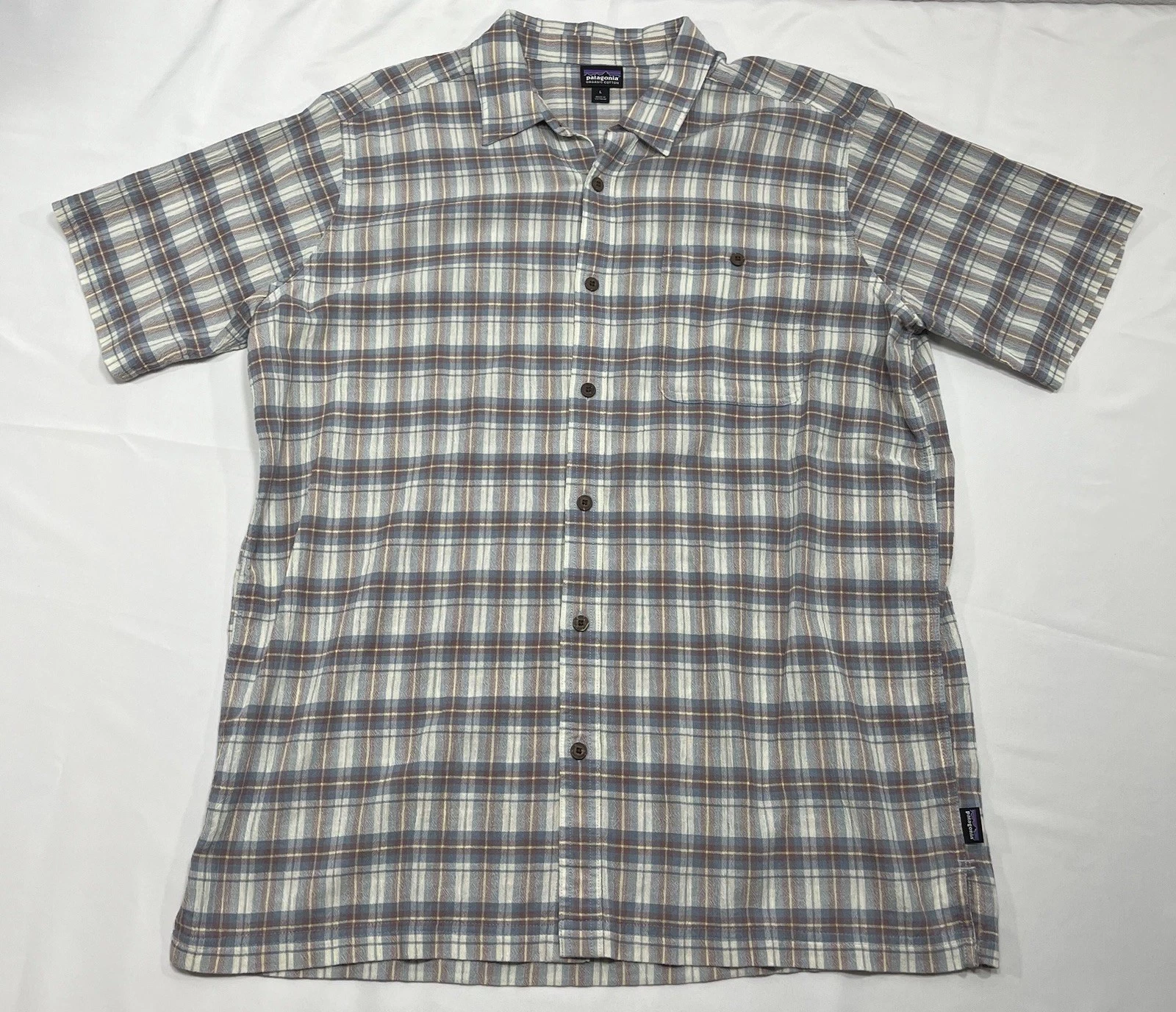 Patagonia Shirt Mens L Multicolor Plaid Organic Cotton Outdoor Hiking Camping
