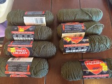 Red Heart-Super Saver Sport Yarn Lot Of 8 COLOR LODEN OLIVE 