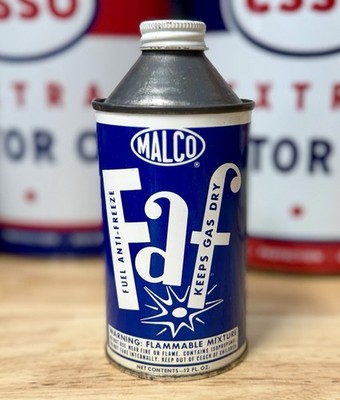 Vintage NOS Malco Fuel Anti Freeze Can 12oz Cone Top FULL