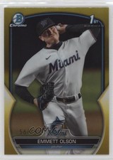 2023 Bowman Draft Chrome Yellow Refractor 56/75 Emmett Olson #BDC-10 10ek