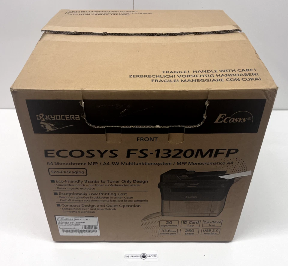 Impresora láser multifunción monocromá A4 Kyocera ECOSYS FS-1320MFP 1102M53NL2 - Immagine 3 di 4