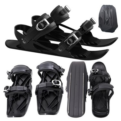 Mini Ski Skates Portable Short Skiboard Adjustable Skates Shoes For Snow