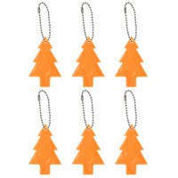 Reflektierende SchlüSselanhäNger-Tags, 6Er-Pack AnhäNger Aus Pvc, Orange-Gelb