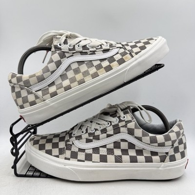 Vans Old Skool grau creme Schachbrettmuster Turnschuhe Größe UK 9 Herren niedrig 500714