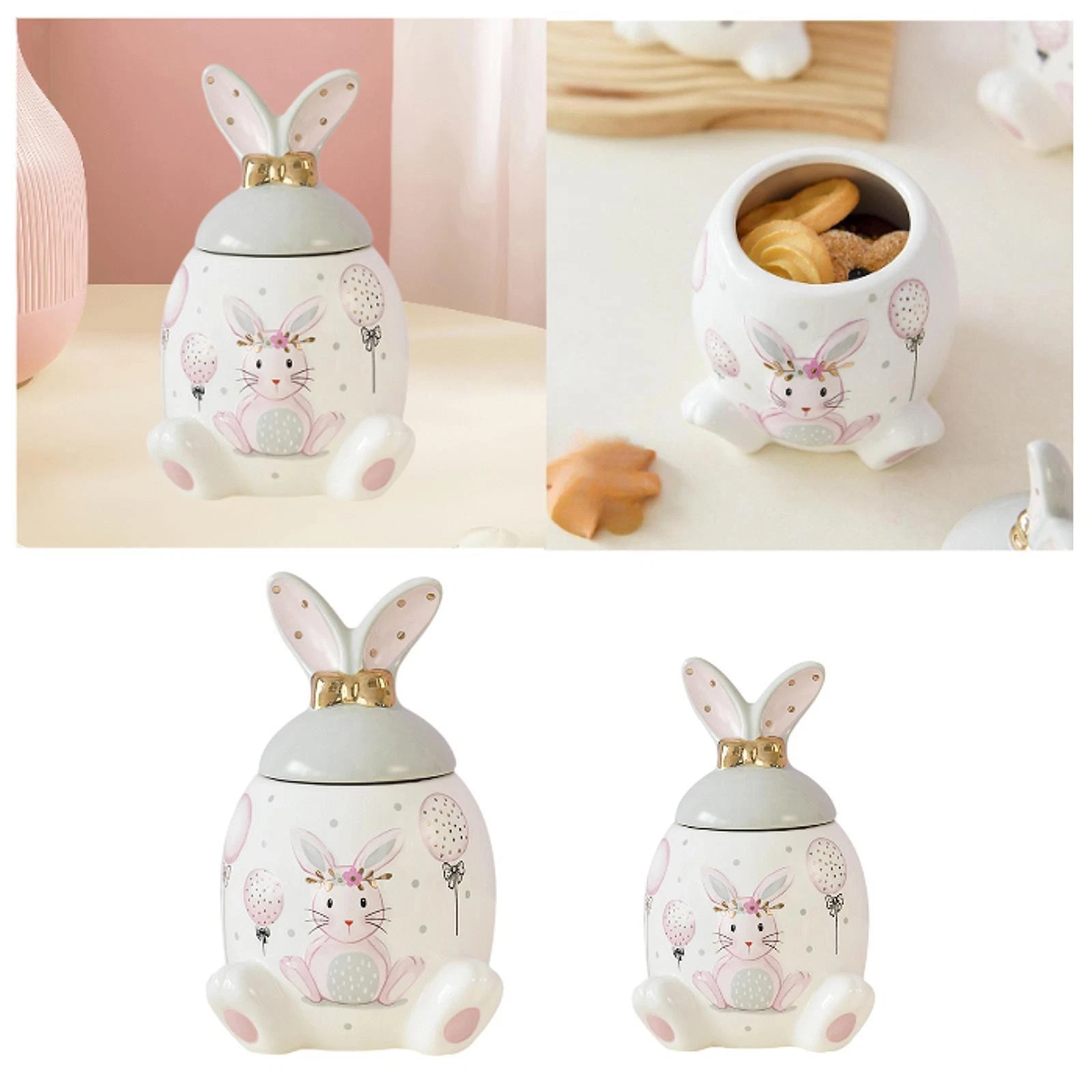 Ceramic Cookie Jar Decorative Tea Jar with Lid Kitchen Storage Jar for Storing
Opens in a new window