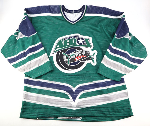 Houston Aeros IHL Hockey Jersey Stitched Bauer Prowear sz 52 W/ Fight Strap