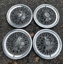 Set Of 4 1974-1979 Ford Thunderbird Chrome Wire Spoke Hubcap Wheel Cover Vintage