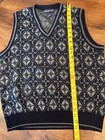 Van Heusen Men’s V-Neck Sweater Vest Pullover Medium Later Classic Grey Black — photo 4