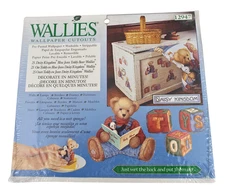 Wallies Daisy Kingdom Pre-Pasted Wallpaper Cutouts ~ Blue Jean Teddy Bear 25 Pcs