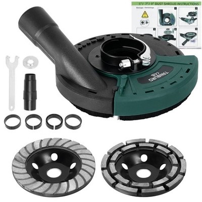2x Premium Diamantschleiftopf 125 Estrich Beton + Absaughaube f. Winkelschleifer