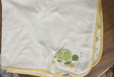 2005 Gymboree Turtle Green Yellow Baby Blanket 25x28
