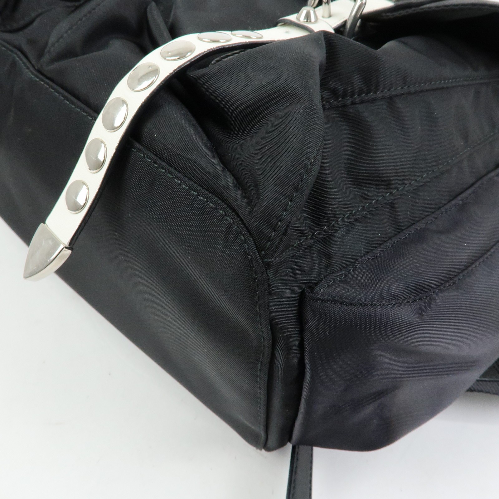 PRADA Triangle Logo Nylon Studs Backpack Rucksack… - image 12
